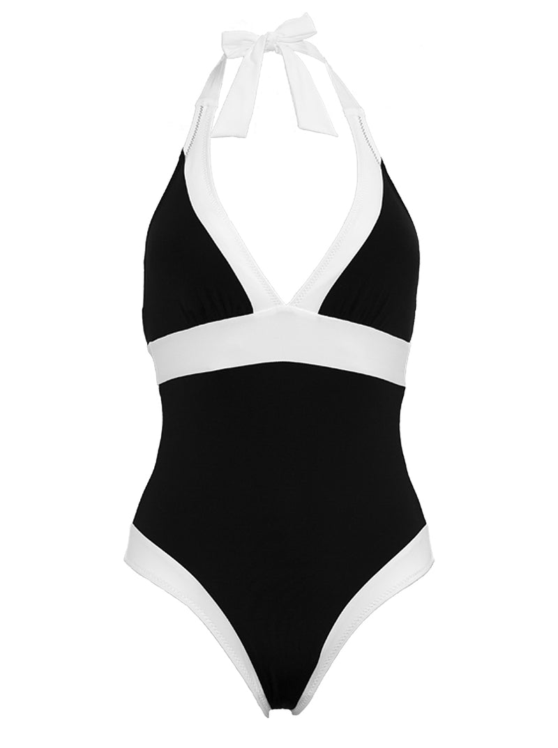 Halter Neck Swimsuit with Tummy Control - St Tropez - Jag London - Jaglondon